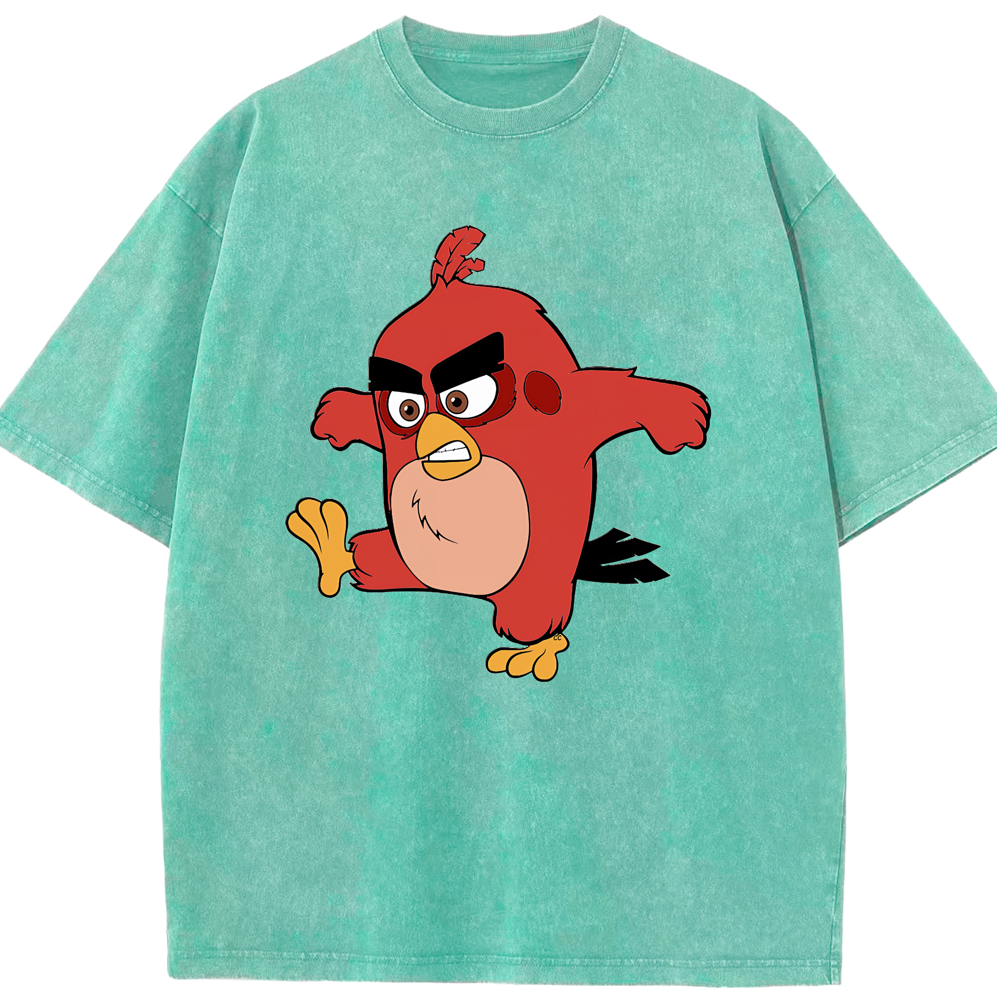 （画像用） Angry Birds アングリーバード 綿100% ヴィンテージ風 半袖Tシャツ（フロントプリント）